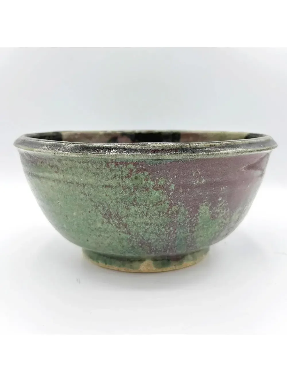 Handcrafted Ceramic Bowl Geometric Glaze Artisan Stoneware 9x4